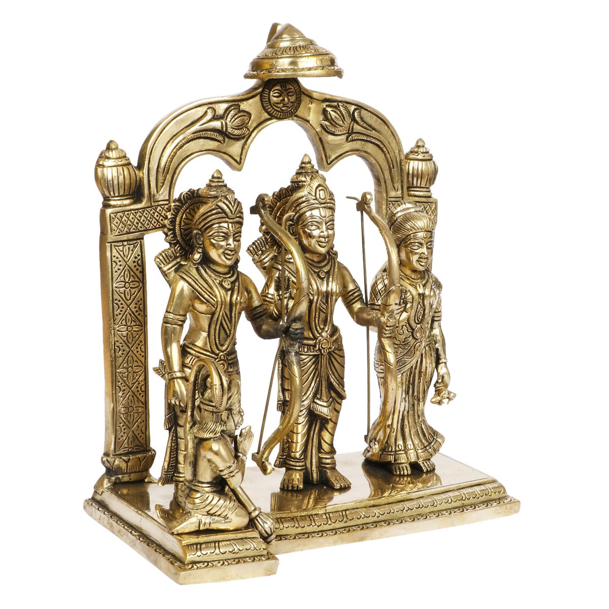 ARTVARKO™ Ram Darbar Statue Shree Ram Ji Sita Laxman Hanuman Brass Idol Murti for Home Office Mandir Temple Puja Gift Height 11 Inches