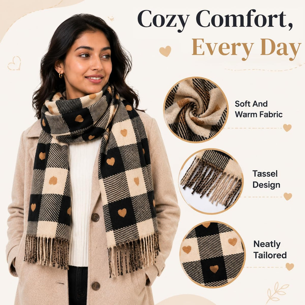 SANNIDHI® Winter Stole Shawls Scarf for Women Stylish Soft Thick Warm Stall