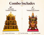 VENSUR Tirumala Garbha Golden Gopuram &Venkateswara Swamy MDF Standee Combo