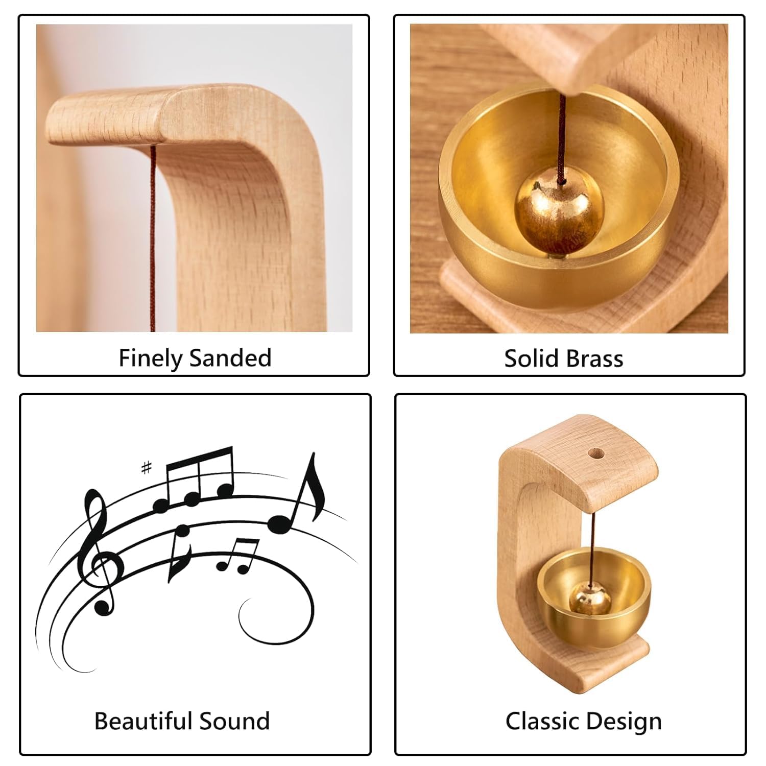 ASHGUJ Modern Wooden Tea Light Holder with Brass Bowl, Natural Wood Stand, Minimalist Home Decor, Candle Display