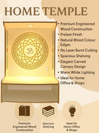Alpine Willow Wooden Temple for Home Wall Mounted/Free Standing I Pooja mandir for Home Small Size I Wooden mandir I Puja ghar with LED Light | Temple for Office I Devghar (H-18, W-12, D-12 inch)