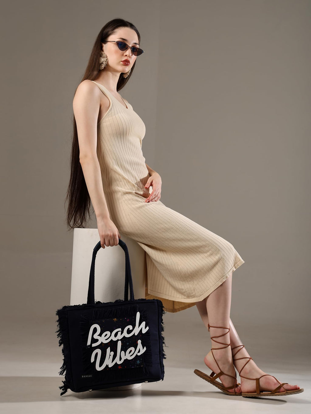 ENSAC Premium Cotton Tote Bag for Women, Stylish Handbag for women with Zip Closure | Fit for Office Bag, College, Travel Use | Handcrafted in India