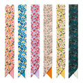 SANNIDHI 6pcs Satin Silk Feel Scarf for Hair, Floral Print Neck Wrist Scarf