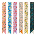 SANNIDHI 6pcs Satin Silk Feel Scarf for Hair, Floral Print Neck Wrist Scarf