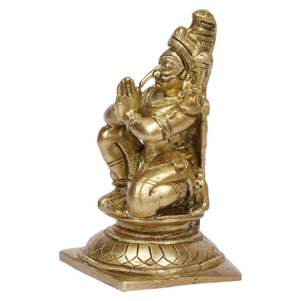 ARTVARKO Brass Garuda Vishnu Vahan Eagle Idol Lord Garud Deva for Temple Home Décor Vaastu Feng Shui Vastu Lucky Charm Gift Height 5 Inch