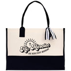 VANESSA ROSELLA Religious Cotton Canvas Tote Bag Bible Verse Totes Religious Gifts Church Tote, Natural & Black, Large