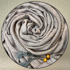 FAHABO Scarf Woman Pleated Stripes Woven Cotton Scarves with Tassels | Hijab Scarf | Headscarf | Neck Scarf | Stoles | Wraps (Grey with Peach Stripes)