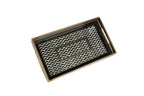Classic Chevron Decorative Wooden Tray – Gold Engraved, Enamel Coated, Waterproof Rectangular Serving Tray for Coffee Table, Dining Room, Kitchen, Parties & Home Decor (Classic Chevron Small)