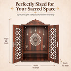 The Castle Decor Wooden Mandir for Home, Premium MDF Home Temple with Double Doors for Pooja Room, Wall Hanging & Tabletop Temple, Matte Finish, 16.5 x 24.5 x 10.5 Inch (Design 6)