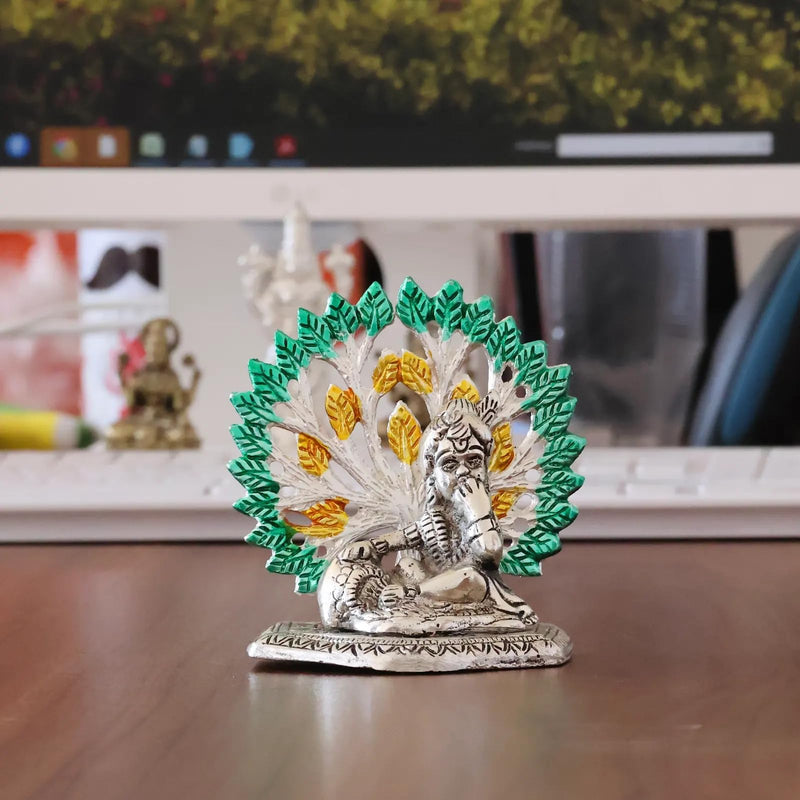 KridayKraft Elegant Matki Krishna Murti – Divine Matki Krishna Idol for Home & Office Décor, Intricately Designed Pooja Statue & Spiritual Showpiece for Living Room, Bedroom, Temple (Silver)