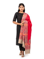 Naureen Women Faux Pashmina Kani Shawl with Contrast Palla, Warm and Soft, 40x80 inch