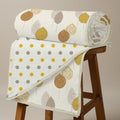 Urban Space 100% Cotton Malmal Double Bed Dohar, All Season Reversible Blanket, Soft, Lightweight and Breathable Ac Dohar/Quilt/Blanket/for Bed, Sofa AC Blanket (86 x 95 inch, Drops Mustard) Kafalo