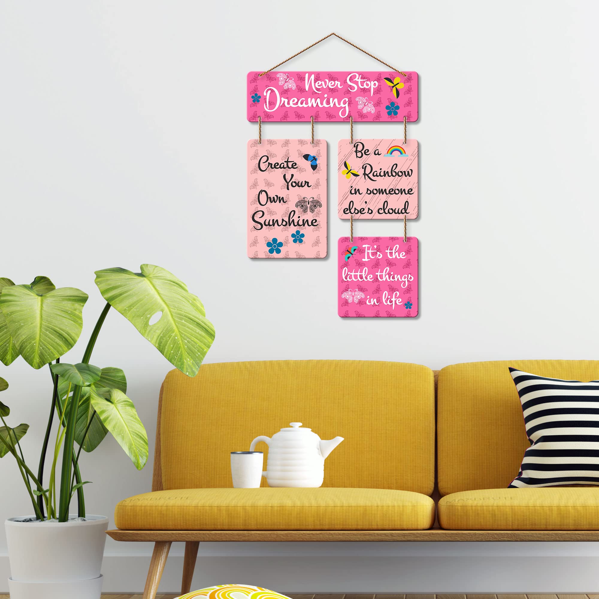 Artvibes Never Stop Dreaming Printed Wooden Wall Hanging | Office Paintings For Wall | Motivational Wall Decor | Wall Poster | Graphic Art | Gift Items | Office Wall Decoration Items (WH_6501N)