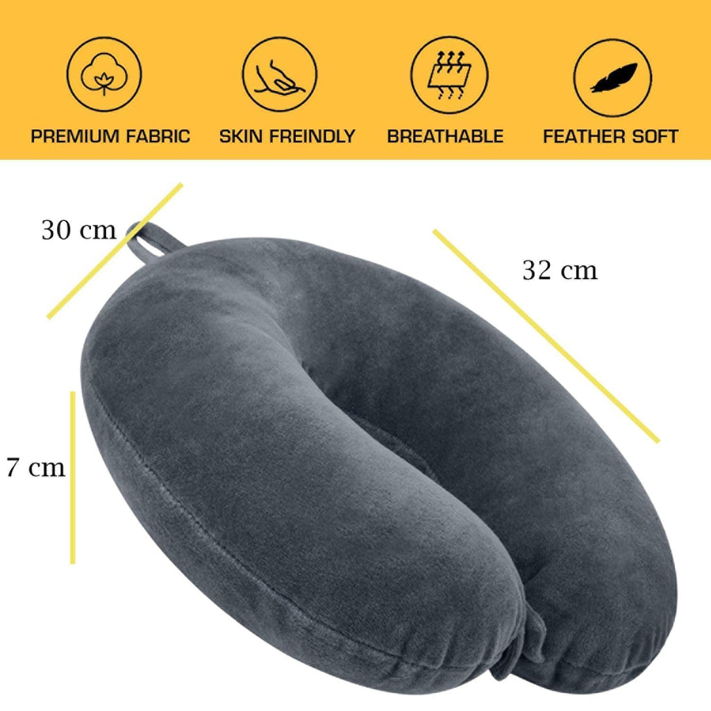 crispy™ 3 in 1 Travel Kit Set - Neck Pillow, Eye Mask, Ear Bud for Comfort Traveling and Multi use at Home & Office for Relation