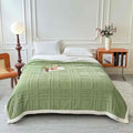 Reexplore flannel Super Soft Light Weight Double Bed King Size All Seasons Sherpa Double Bed Blanket for Kids, Teenagers & Adults (200 x 230 cm, 78 x 90 Inches) (Green)| TC - 250 Kafalo