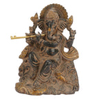 ARTVARKO Brass Ganesh Bhagwan Murti on Carved Singhasan 8 Inch