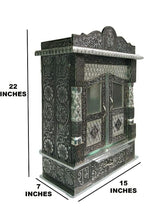 Suhanika Crafters Wooden Pooja Mandir for Home Medium Sagwan Wood Temple with Copper and Aluminum Accents Handcrafted Dev Ghar Mantapa for Home Office Prayer Room Traditional Decor Gift