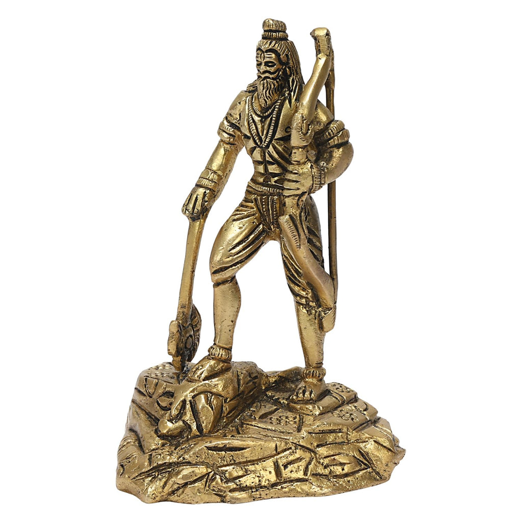 SVARUP 4 Inch Pure Brass Parshuram Bhagwan Vishnu Avatar for Puja Home Decor, Religious Showpiece Gift,