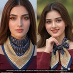 Etietnic Satin Square Head Scarf for Women,ALL OVER COPPER Printed