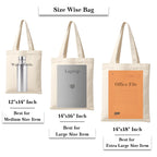 Greenfold 14x16 Inch (100 Pcs) Plain Canvas Tote Bag | 100% Organic Reusable 150 GSM Cotton Handbag for Shopping, Daily Use, Travel, Grocery, Gifting, Craft Diy, Painting, School, Office and Storage