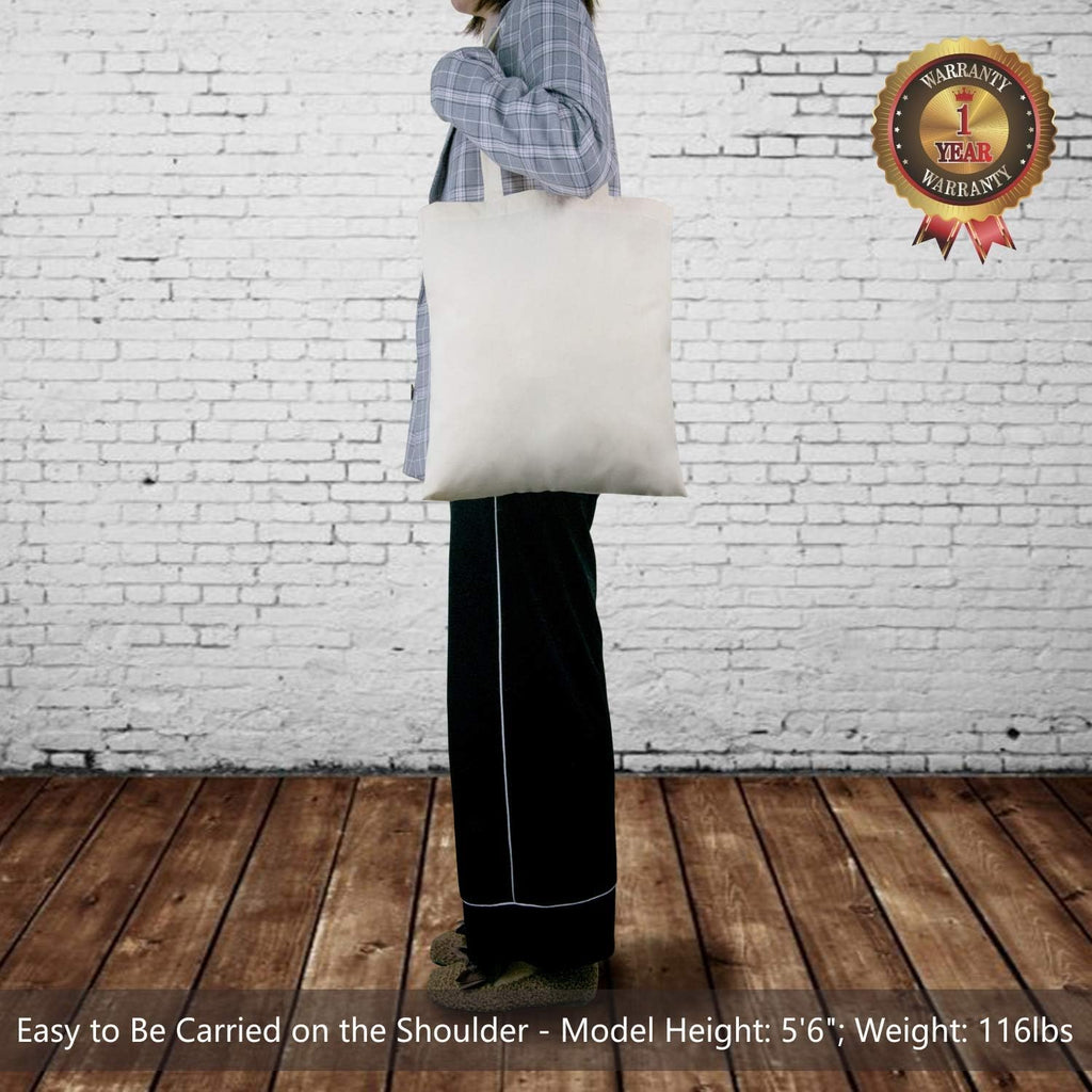 MyOrganicBag Economical Sustainable Cotton Tote Bag, Lightweight Medium Reusable Grocery Shopping Cloth Bags, Suitable for DIY, Advertising, Promotion, Gift, Activity (Pack of 6)