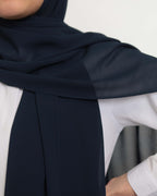 Masrat Collection Poly Georgette Scarf Women Girls Wrap Large Size Hijab Dupatta (without inner cap) (Navy Blue)