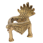 ARTVARKO Brass Shankh Stand Conch Sheshnaag Holder for Home Office Temple Prosperity (LxBxH-12.5x7x8.5 cm)