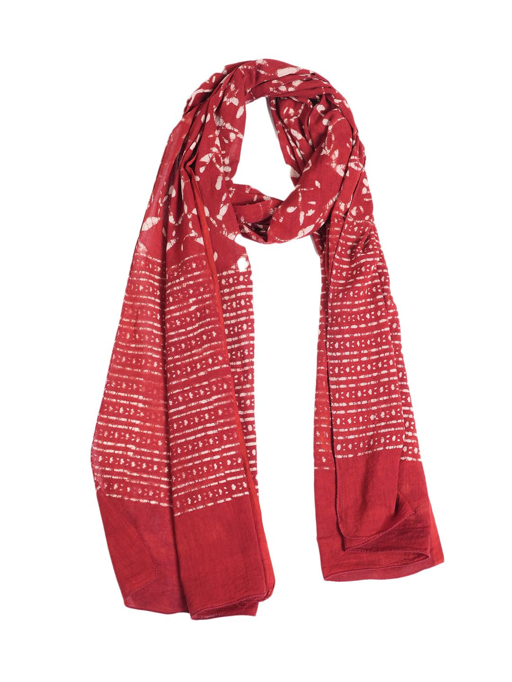 Gutthi Women's Cotton Stoles | Scarf Lightweight & Comfortable for All Seasons, Size (100X180 CM) (Red)