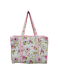 Raj Handicrafts Cotton Printed Tote Bag,Hand Bag Multicolor Quilted Hand Block Floral Printed Women's Carry Bag Shoulder Shopping Tote Bags 18x5.5x16 Inch (White 6)