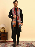 Pashmoda Men Royal Fine Soft Bamboo Fibre Stole, Multicoloured Design, Evening Wrap, Luxury Pashmina Style Scarf, Wrap, Sustainable and Natural Fabric (Size 28x80, Brown colour) MISST31