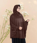 Mehar Hijab's Women's Stylish Hijab Solid Polycotton Feel Good Fabric HANANA Sleeve Hijab Free Size (Cocco)