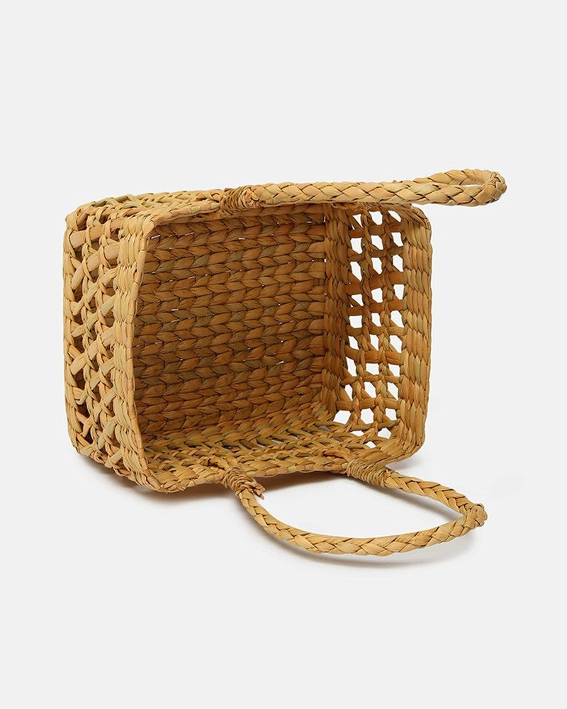 Natural Seagrass Jali Fruit Hamper Basket for Kitchen, Dining, and Decorative Storage