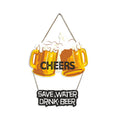 Artvibes Cheers Save Water Printed Wooden Wall Hanging for Cafe | Bar | Restaurant | Quotes Decor Item | Printed Wall Decoration | Wall Poster | Graphic Art | Unique Gift | Cafe Decor (WH_5704N)