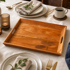 The Sanctum Handcrafted Hand-Painted Print Serving Tray | Premium Wooden Entertaining Tray | Decorative Home Décor Accessory | Part of Six-Piece Artisan Collection