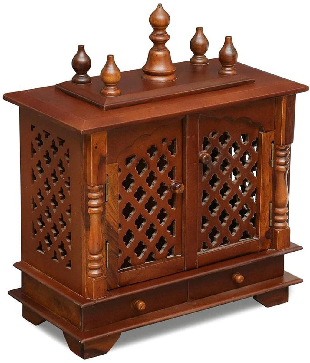 Rajasthan Art And Craft Wood Home Temple ( Brown) (JLNA)
