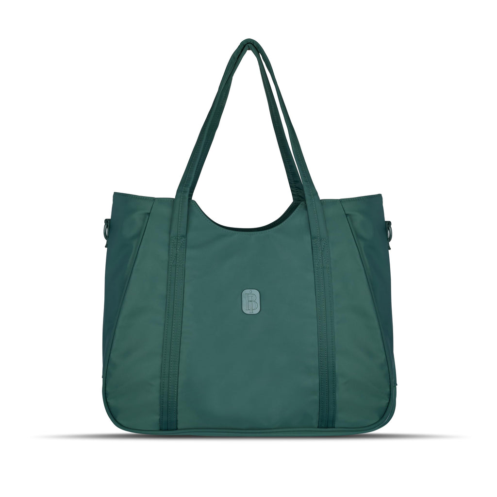 Women’s Tote Bag with Zipper & Adjustable Shoulder Strap – Lightweight Large Handbag for Work, Travel & Daily Use (GREEN)