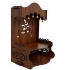 HOMEWEY DECOR Wooden Home Temple Handcrafted Support Heavy Idols Luxurious Finish Pooja Mandir for Home and Office Wall Mount for Room (Design10)