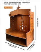 DIVOKAH Beautiful Wooden Christian Temple for Home/Christian Altar (8 Mm Plywood Thickness) (Wdn Altar)