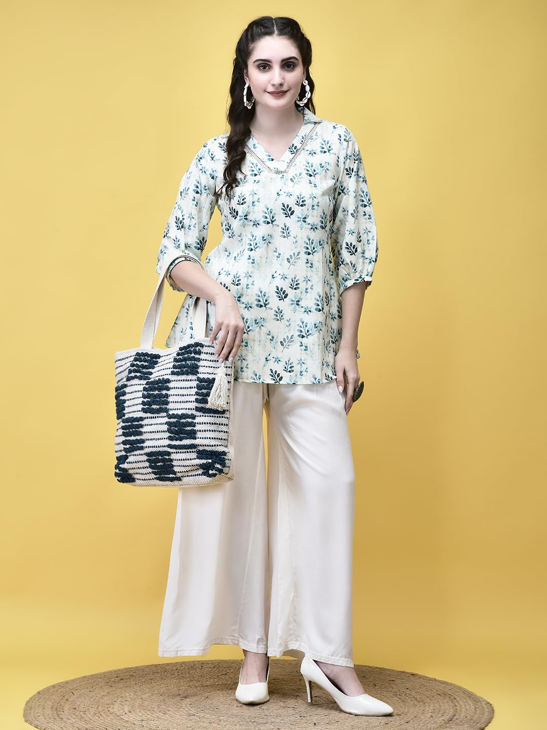 LoomEarth Handcrafted Cotton Tote Bag with Navy Blue Loop Pattern, White Tassel Accent, Beach Shopping Shoulder Bag