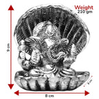 KridayKraft Aluminium Pure Brass | Mandir Ganesh Idol for Desk, Car, and Home Dcor | Yellow Antique Finish