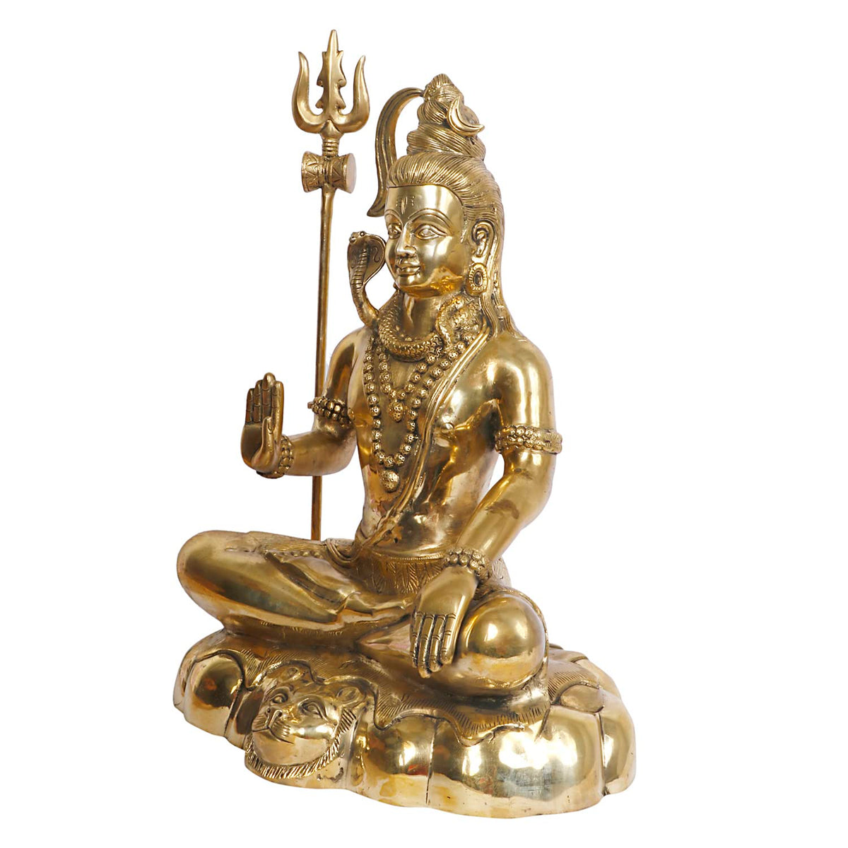 ARTVARKO Brass Lord Shiva Shankar Shiv Statue Bhole Nath Bhagwan Big Murti Office Home Decor Showpiece Statue Size 18 Inches