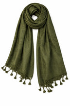 Soft Viscose Fabric Jacquard Scarf, Stole, Shawl (Mehendi Green)