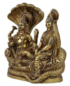 Artvarko Lakshmi Vishnu Brass Idol God Goddess Statues Religious Deity Laxmi Vishnu Resting On Sheshnaag