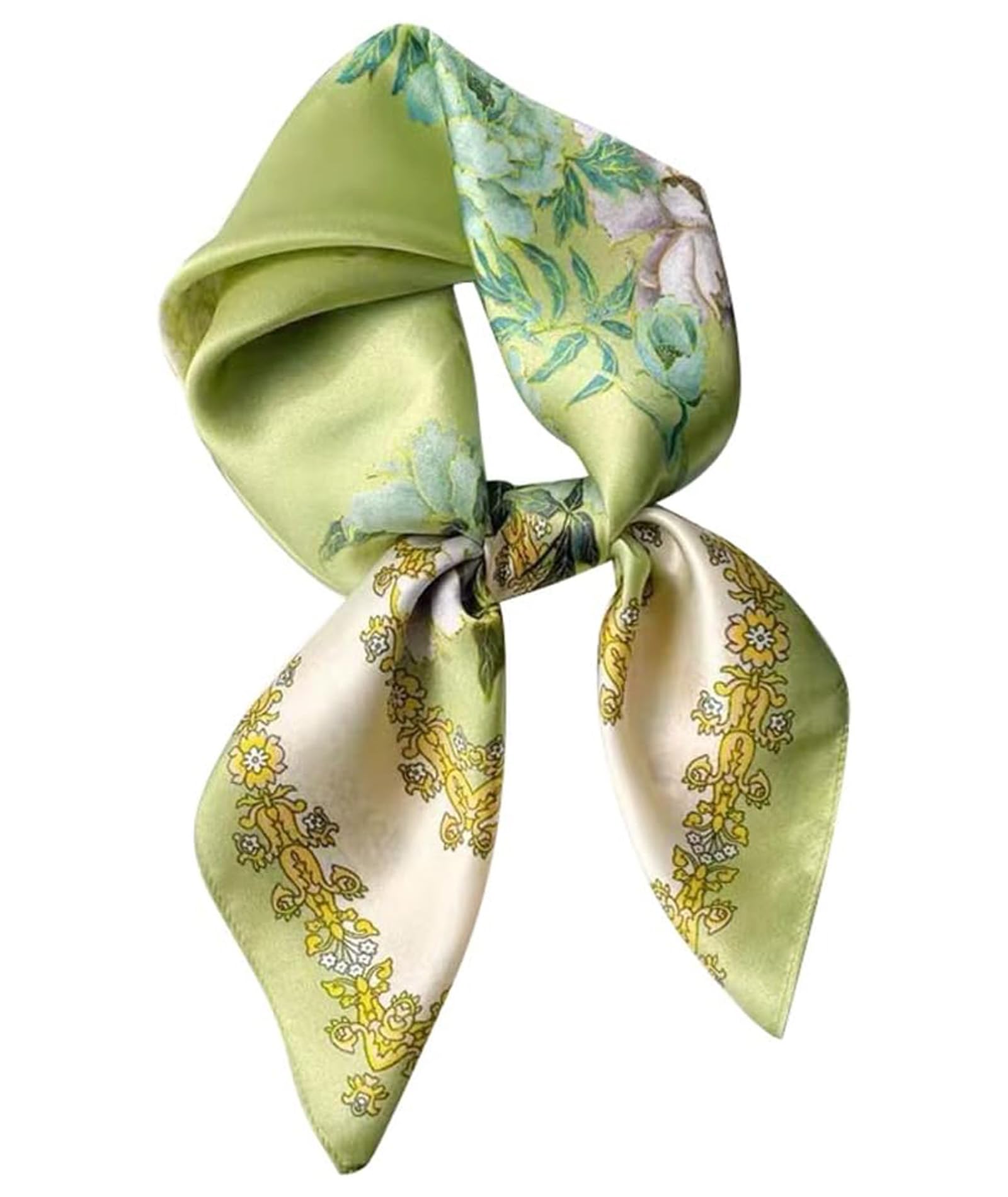 Eqbdilothic Scarf for Women Stylish, Silk Scarf for Women, Flower Pattern Design, Suitable for Fashion, Travel and Gifting