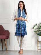 RAI SAHAB Women's Cotton Hand Block Printed Casual Stoles/Scarf(ST-78BLUE10)
