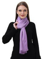 EH Pashmina Female Scarf For Women, Twill Weave, Thick, Solid Color Wraps, All Weather, Large, Warm, Very Soft Pashmina Feel Scarves (PURPLE)