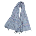 JAHAN TEXTILE Floral Printed Scarf for Women | Soft Lightweight Dupatta/Stole with Tassels | Elegant Ethnic & Casual Wear Wrap | Stylish Designer Shawl for All Seasons (Grey)