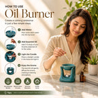 Pure Source India Ceramic Hand Type Oil Burner Diffuser for Home, Office, with 1 Tea Light Candle, Made by Porcelain (Green)