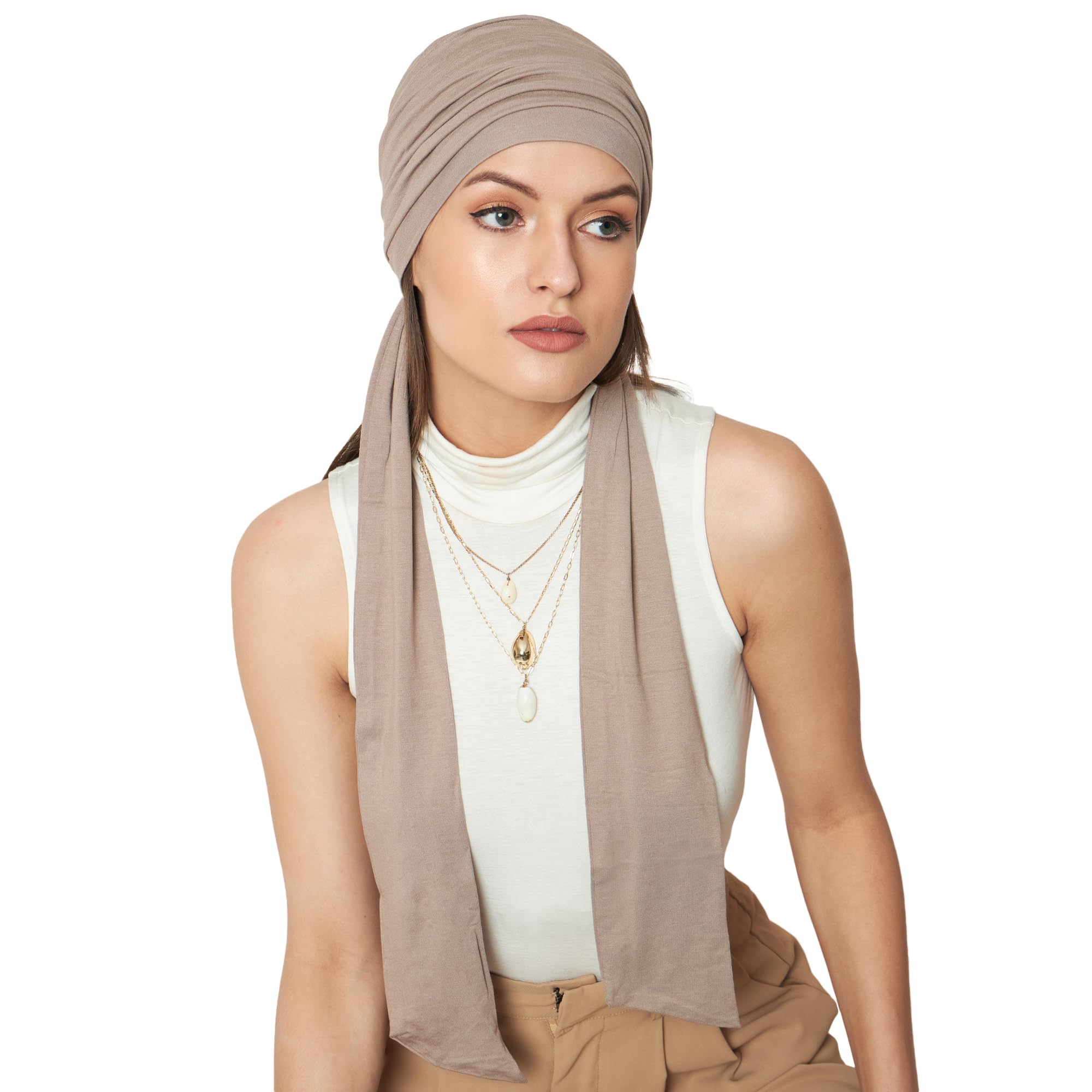 The Headscarves Women's Bamboo Viscose Prana Scarf For Hair Loss Chemo (HS131_Champagne)
