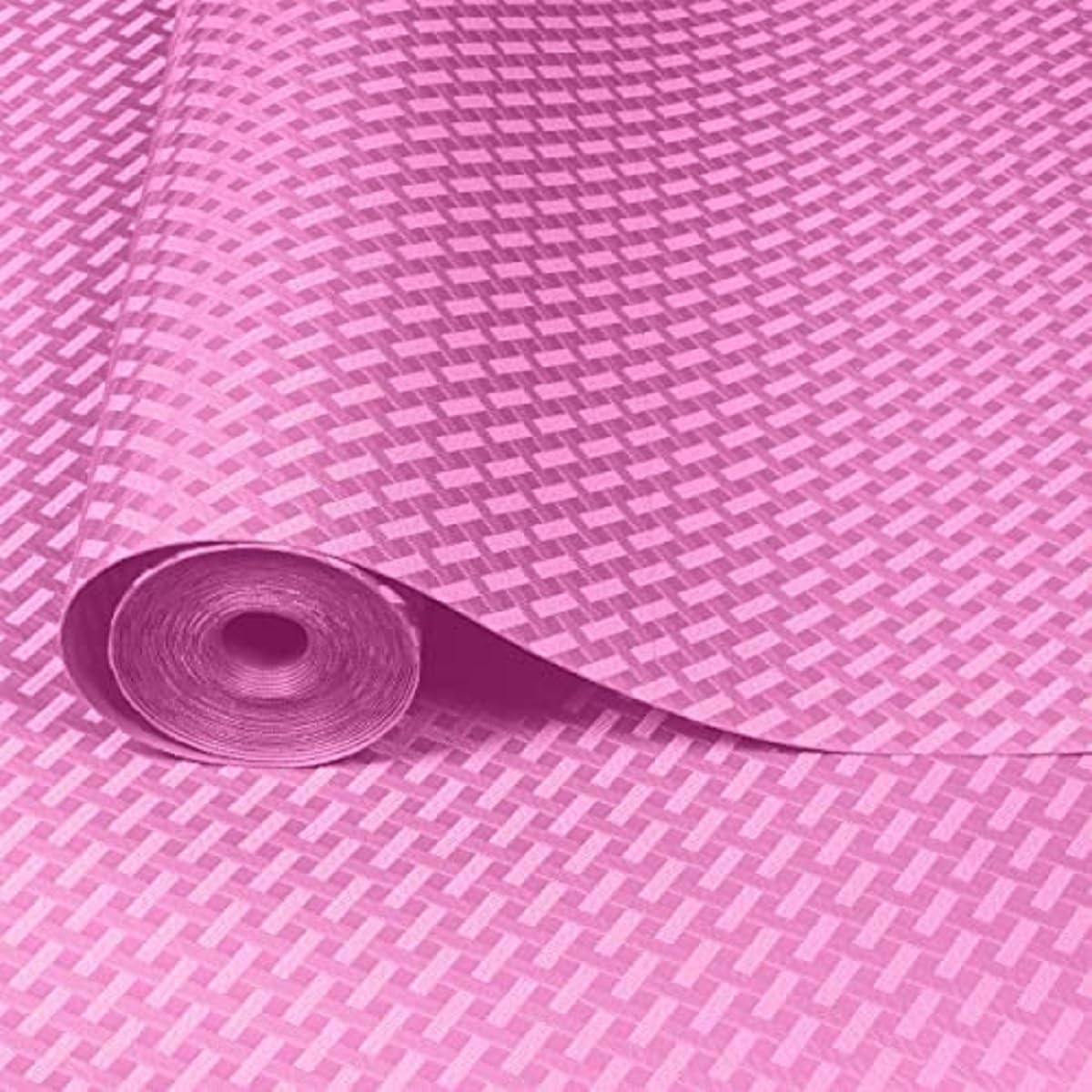 ElastPro EVA Food Grade Washable Anti Slip Mat/Sheet for Fridge, Shelf Liner, Table, Kitchen Drawer mat (Pink Crossed Stripe, 10 Meter) Kafalo